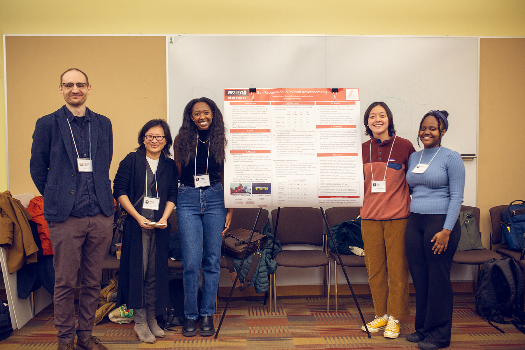 Wesleyan students and faculty at a 2022 WMP post election conference poster session